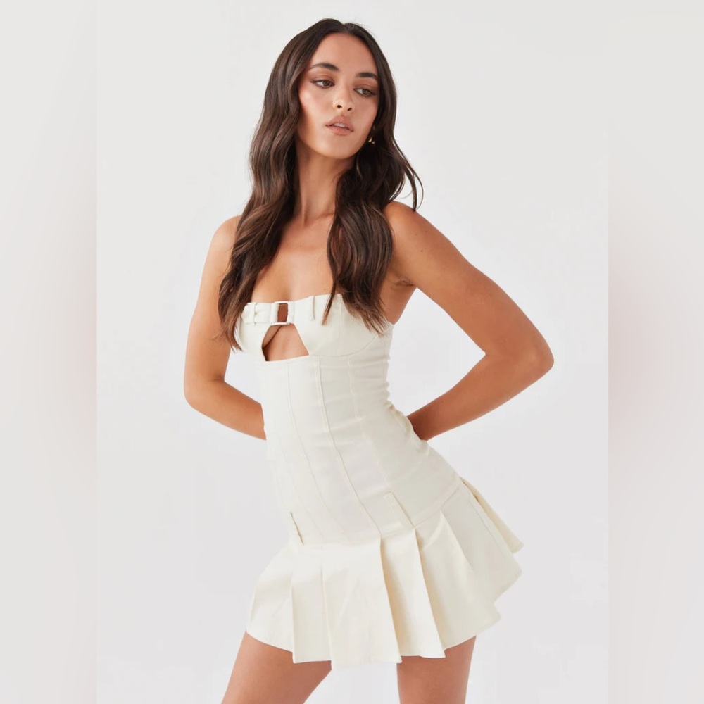 Peppermayo Exclusive - Case Closed Mini Dress - Cement NWT